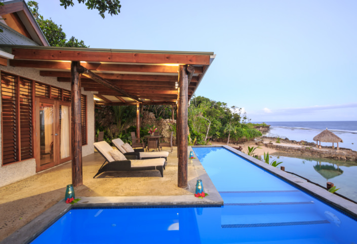 luxury fiji villa with private pool overlooking ocean