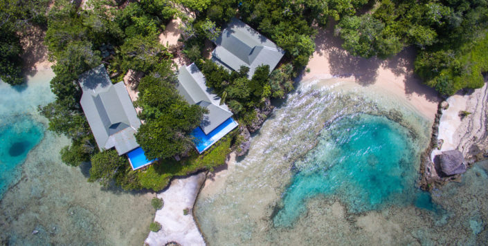 birds eye view of luxury fiji villa accommodation