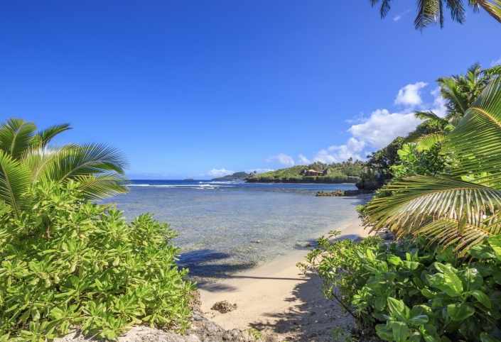 tropical private beach in fiji