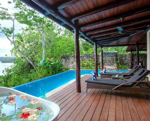 Luxury villa with private pool and outdoor bath in Fiji