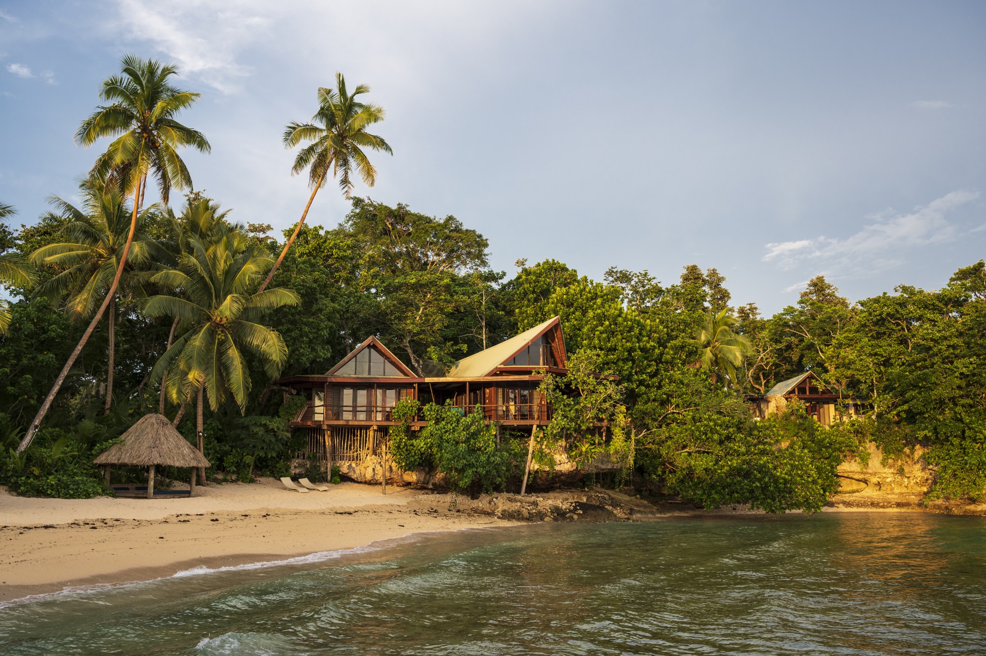 Tropical beach house overlooking ocean in Savusavu Fiji