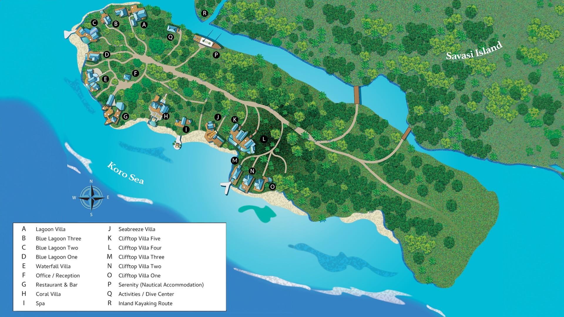 Savasi Island Resort Map