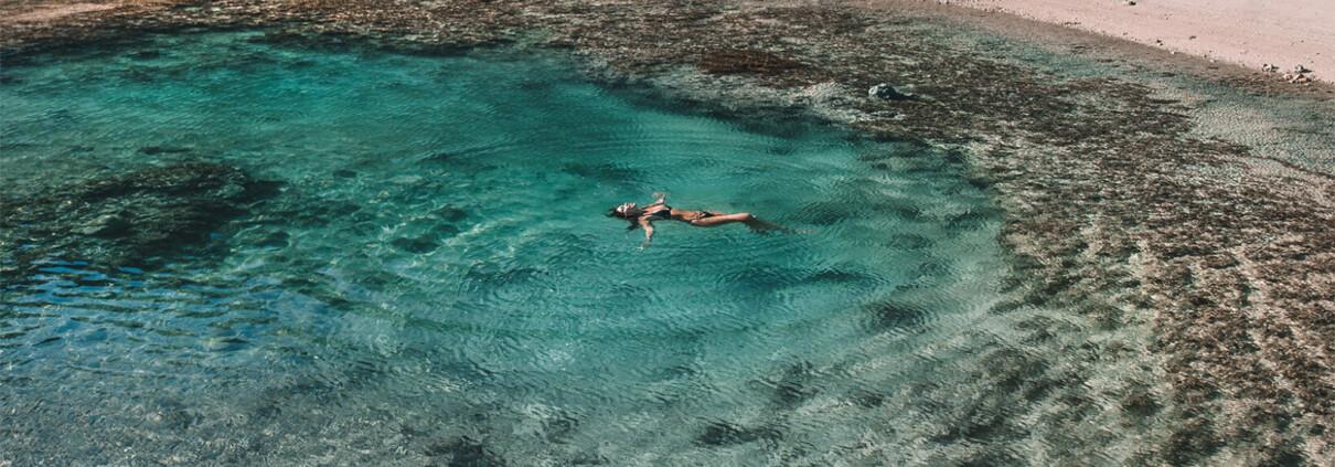 Woman swimming in a pool